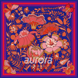 奧羅拉（aurora）花樣年華桑蠶絲絲巾 66*66cm B2-012