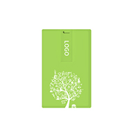 38节方形卡片U盘—绿底白树U盘 可双面高清彩印