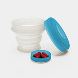 KOROVO/殼羅沃 藍色便攜硅膠水杯 JX8601 創意時尚折疊收納杯 水杯藥盒