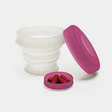 KOROVO/殼羅沃 紫紅色便攜硅膠水杯 JX8601 創意時尚折疊收納杯 水杯藥盒