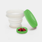 KOROVO/壳罗沃 绿色便携硅胶水杯 JX8601 创意时尚折叠收纳杯 水杯药盒