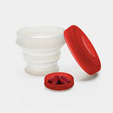 KOROVO/殼羅沃 紅色便攜硅膠水杯 JX8601 創意時尚折疊收納杯 水杯藥盒