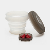 KOROVO/壳罗沃 灰色便携硅胶水杯 JX8601 创意时尚折叠收纳杯 水杯药盒