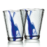 波米歐利（Bormioli Rocco）木拉諾水墨藍杯2件套
