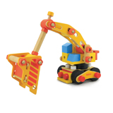 兒童節禮物木玩世家挖土機MMBL13003 積木拼插玩具